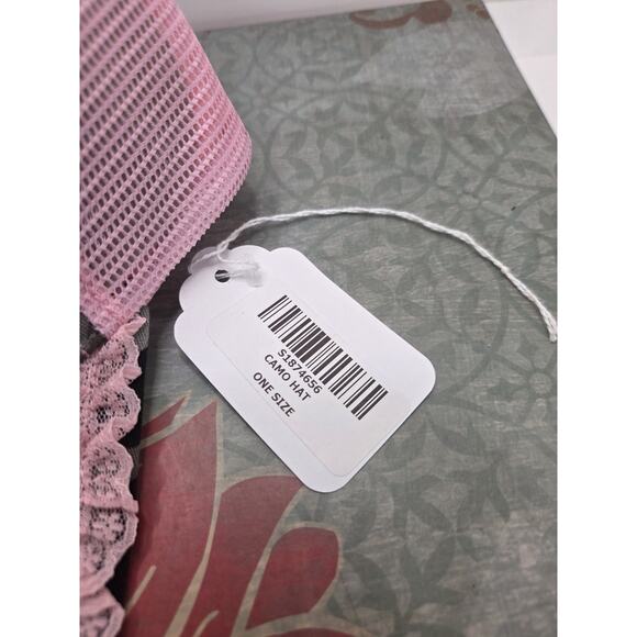 Dolls Kill Pink Lace Camo Mesh Trucker Hat Adjustable Romantic Punk - Picture 2 of 8